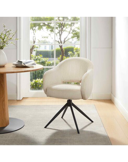 Fever - Poltrona beige effetto corda - 58x60x84 cm