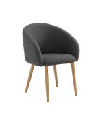 Fever - Set de 2 sillones de tela estructurada negra - 64,5x58x84 cm