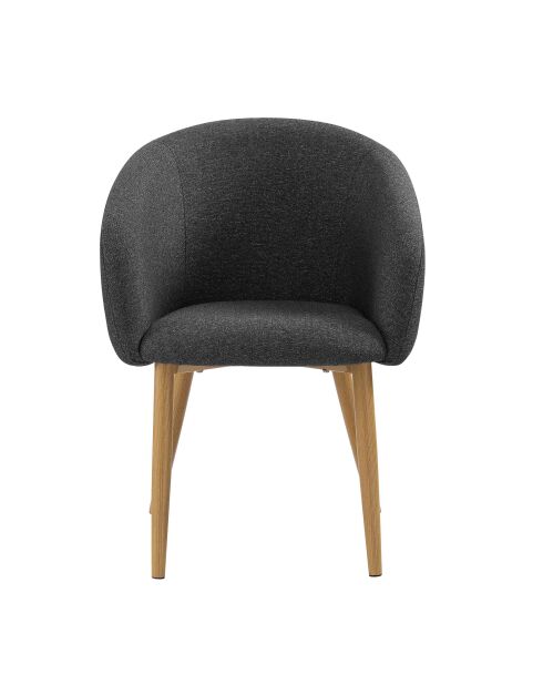 Fever - Set de 2 sillones de tela estructurada negra - 64,5x58x84 cm