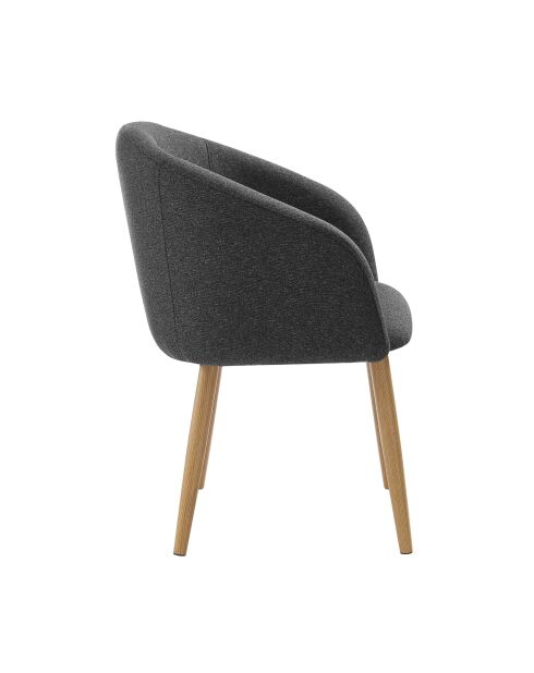 Fever - Set de 2 sillones de tela estructurada negra - 64,5x58x84 cm