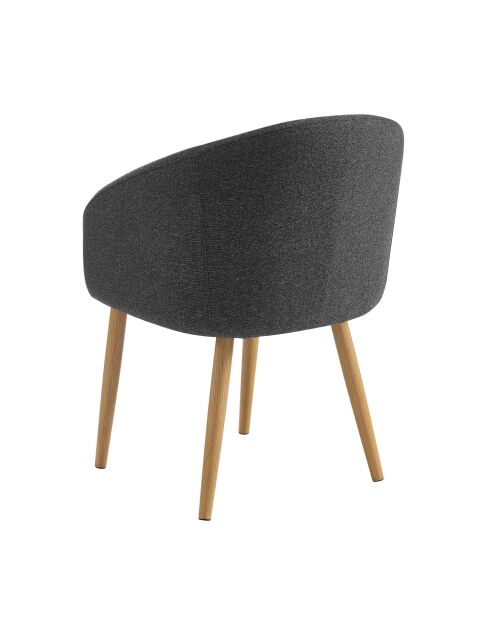Fever - Set de 2 sillones de tela estructurada negra - 64,5x58x84 cm