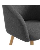 Fever - Set de 2 sillones de tela estructurada negra - 64,5x58x84 cm