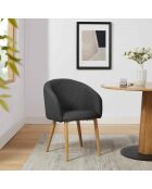 Fever - Set de 2 sillones de tela estructurada negra - 64,5x58x84 cm