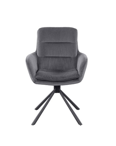 Fever - sillón de pana gris oscuro - 60x64x89 cm