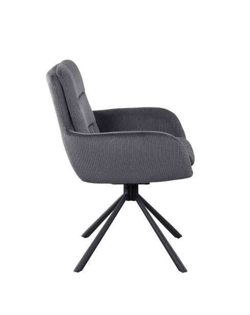 Fever - sillón de pana gris oscuro - 60x64x89 cm