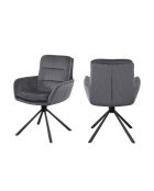 Fever - sillón de pana gris oscuro - 60x64x89 cm