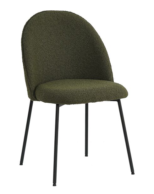 Sit - Set di 2 sedie Taylor con rivestimento verde, gambe nere - 49,5x47,5x84 cm