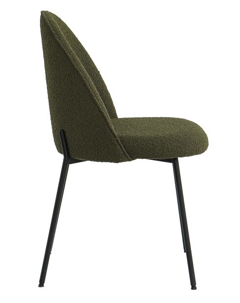 Sit - Set di 2 sedie Taylor con rivestimento verde, gambe nere - 49,5x47,5x84 cm