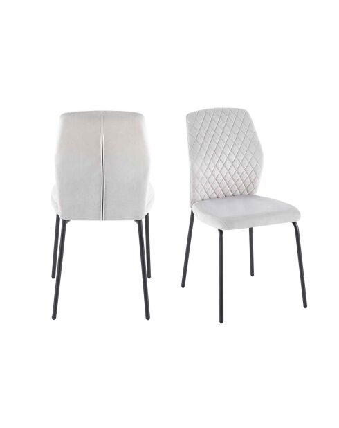 Fever - Lot de 2 chaises gris clair - 46,5x56,5x92 cm