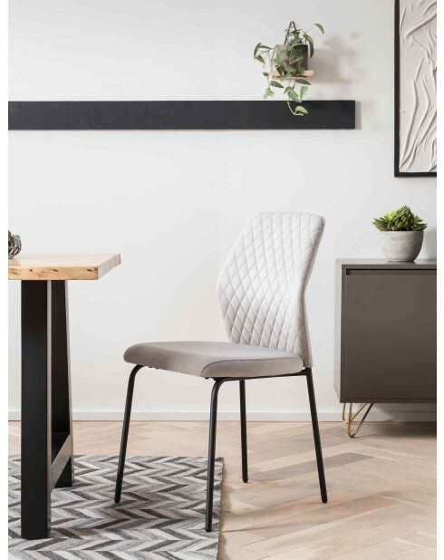 Fever - Lot de 2 chaises gris clair - 46,5x56,5x92 cm