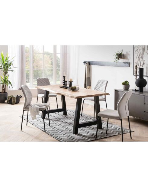 Fever - Lot de 2 chaises gris clair - 46,5x56,5x92 cm