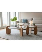 Mesita auxiliar Sit - Holvik blanca, natural - 50x50x50 cm