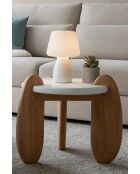 Mesita auxiliar Sit - Holvik blanca, natural - 50x50x50 cm