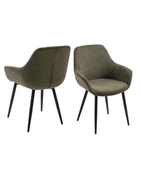 Fever - Set di 2 poltrone verde/nero - 64x59x86 cm