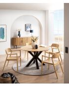 Sit - Tafel Scandi Natural Blond, Zwart - 120x120x75cm