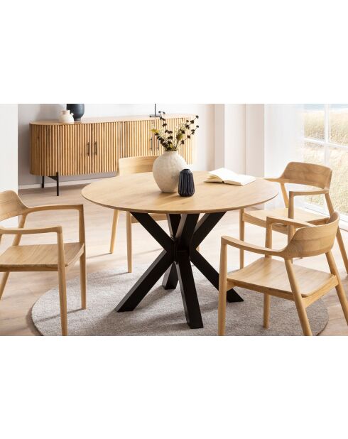 Sit - Tafel Scandi Natural Blond, Zwart - 120x120x75cm