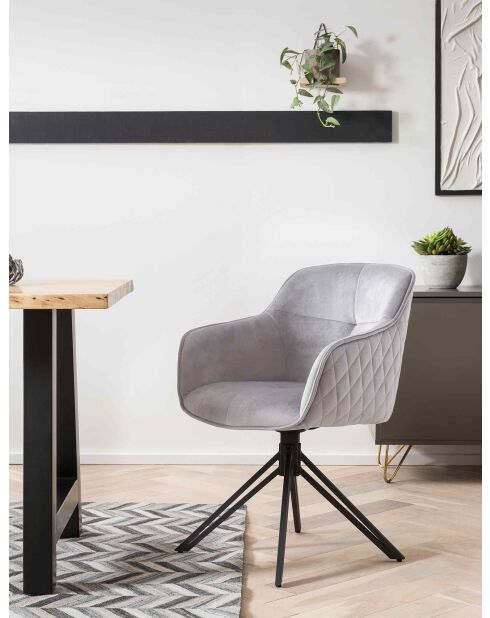 Fever - fauteuil met honingraatstiksel, lichtgrijs - 59x60x83 cm