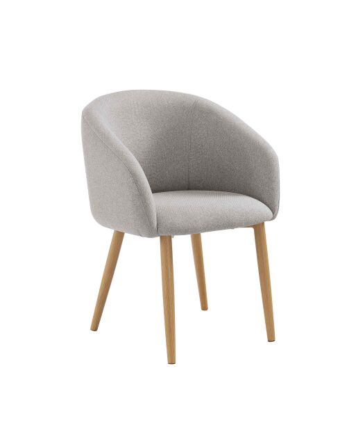 Fever - Set di 2 poltrone in tessuto strutturato tortora - 64,5x58x84 cm