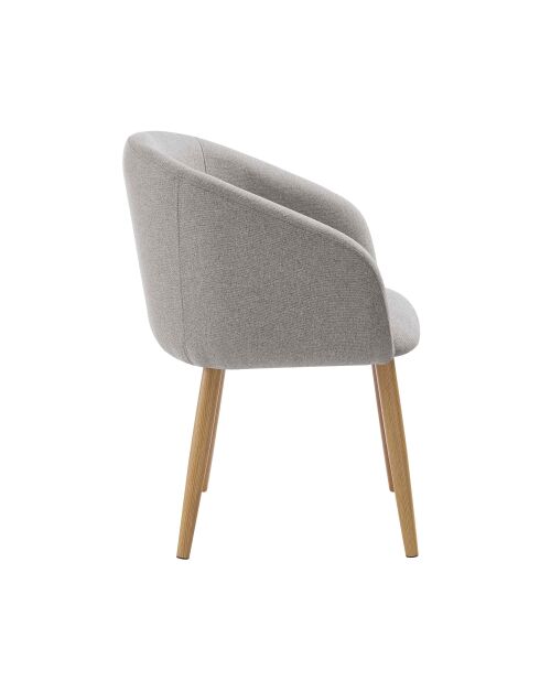 Fever - Set di 2 poltrone in tessuto strutturato tortora - 64,5x58x84 cm