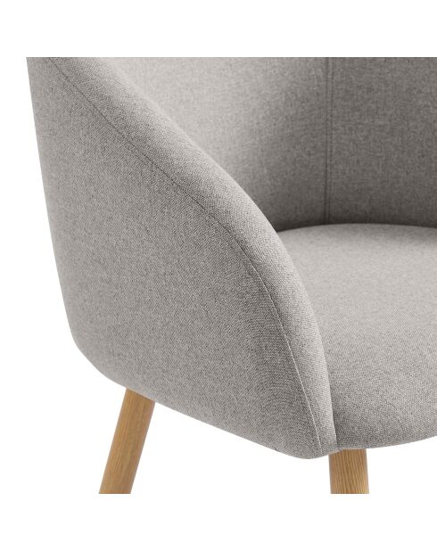 Fever - Set di 2 poltrone in tessuto strutturato tortora - 64,5x58x84 cm