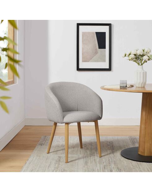 Fever - Set di 2 poltrone in tessuto strutturato tortora - 64,5x58x84 cm