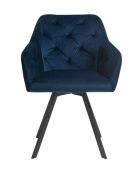 Fever - Sessel mit 360°-Drehfunktion marineblau/schwarz - 61x62x85 cm