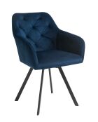 Fever - Sessel mit 360°-Drehfunktion marineblau/schwarz - 61x62x85 cm