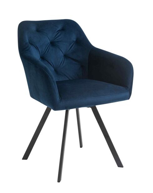 Fever - Sessel mit 360°-Drehfunktion marineblau/schwarz - 61x62x85 cm