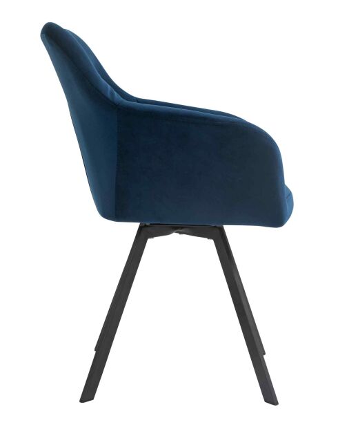 Fever - Sessel mit 360°-Drehfunktion marineblau/schwarz - 61x62x85 cm