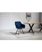 Fever - Sessel mit 360°-Drehfunktion marineblau/schwarz - 61x62x85 cm