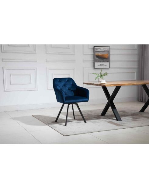 Fever - Sessel mit 360°-Drehfunktion marineblau/schwarz - 61x62x85 cm