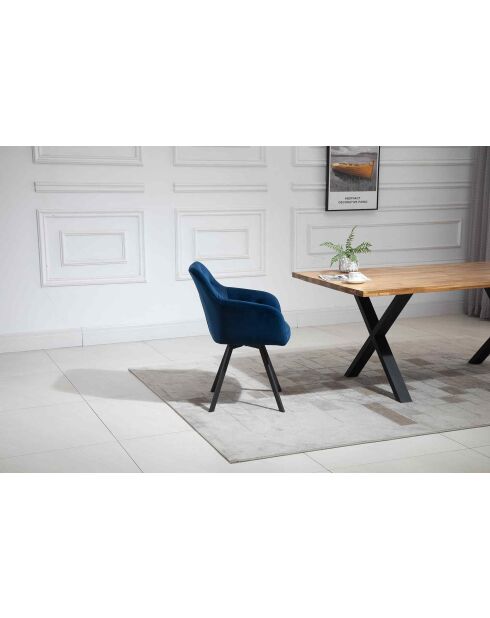 Fever - Sessel mit 360°-Drehfunktion marineblau/schwarz - 61x62x85 cm