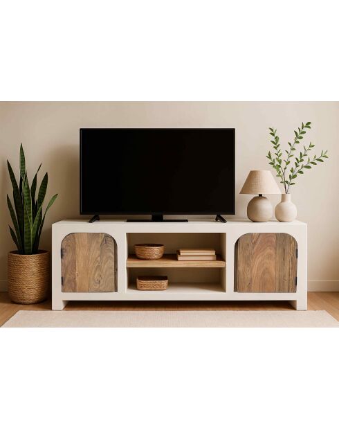 Sit - Buffet bas Holvik blanc, naturel - 150x40x60cm