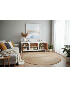 Credenza bassa Sit - Holvik bianca, naturale - 150x40x60cm