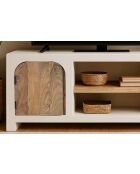 Credenza bassa Sit - Holvik bianca, naturale - 150x40x60cm