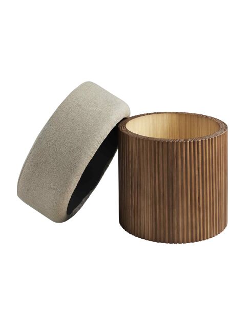 Fever - Pouf avec rangement noyer/marron -D.50 cm