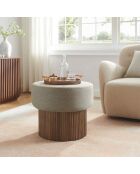 Fever - Pouf avec rangement noyer/marron -D.50 cm