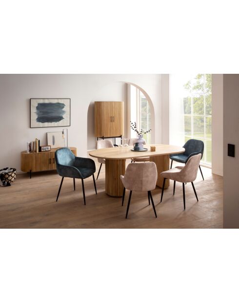 Sit - Buffet TV Stripe naturel, noir - 120x40x54cm