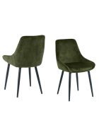 Sit - Set di 2 sedie con rivestimento verde, gambe nere - 48x57x84cm