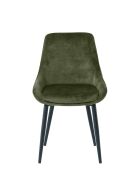 Sit - Set di 2 sedie con rivestimento verde, gambe nere - 48x57x84cm