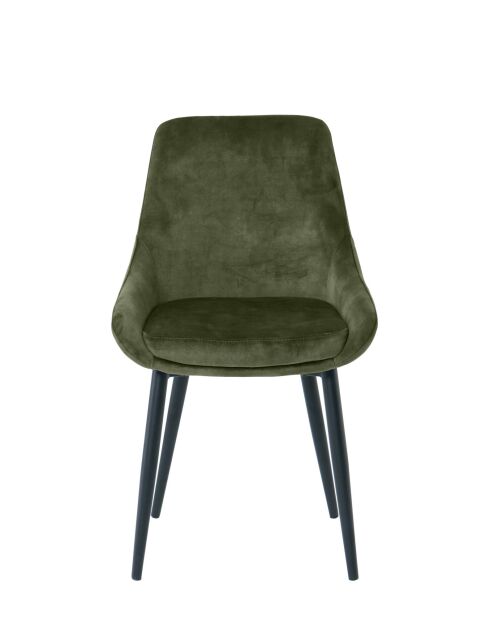 Sit - Set di 2 sedie con rivestimento verde, gambe nere - 48x57x84cm
