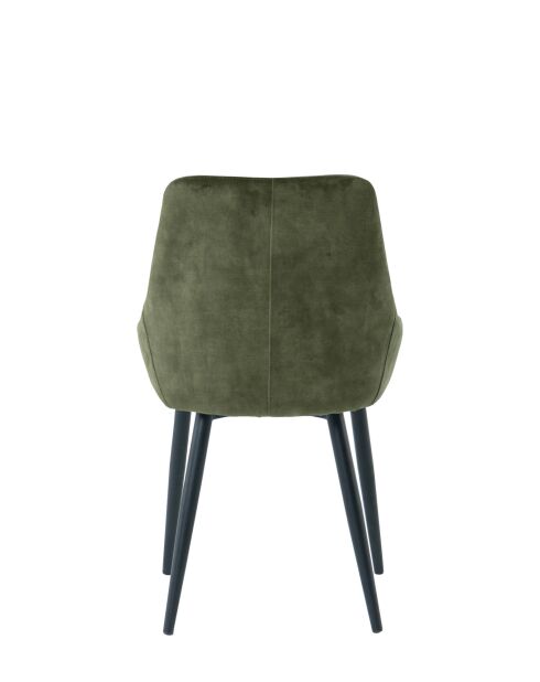 Sit - Set di 2 sedie con rivestimento verde, gambe nere - 48x57x84cm