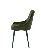 Sit - Set di 2 sedie con rivestimento verde, gambe nere - 48x57x84cm