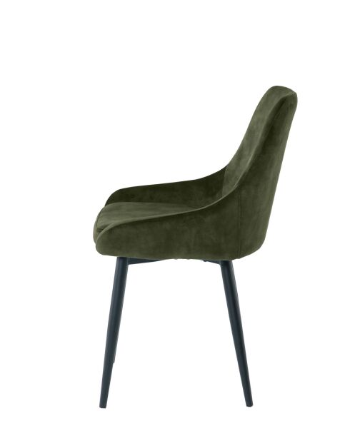 Sit - Set di 2 sedie con rivestimento verde, gambe nere - 48x57x84cm