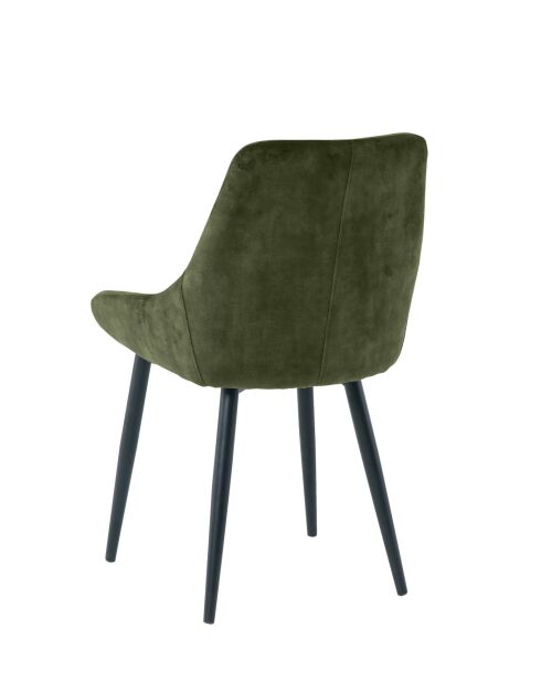 Sit - Set di 2 sedie con rivestimento verde, gambe nere - 48x57x84cm
