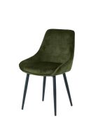 Sit - Set di 2 sedie con rivestimento verde, gambe nere - 48x57x84cm