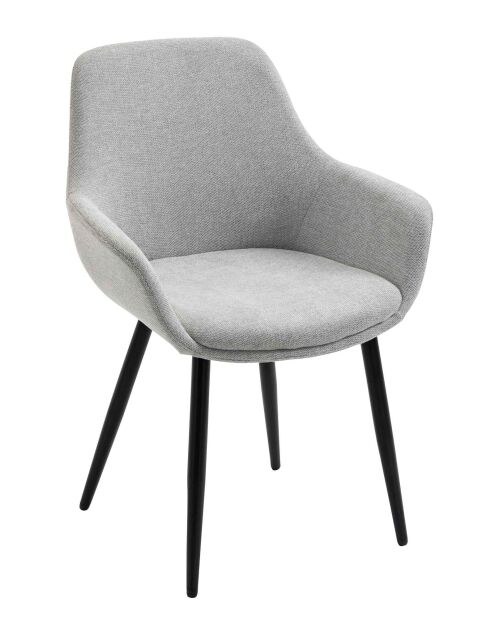 Fever - Set van 2 lichtgrijs/zwarte fauteuils - 64x59x86 cm