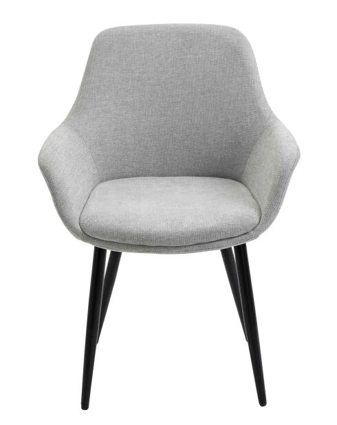 Fever - Set van 2 lichtgrijs/zwarte fauteuils - 64x59x86 cm