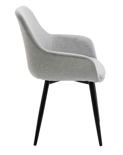 Fever - Set van 2 lichtgrijs/zwarte fauteuils - 64x59x86 cm