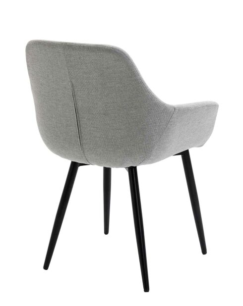 Fever - Set van 2 lichtgrijs/zwarte fauteuils - 64x59x86 cm